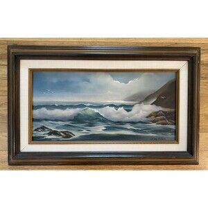 Vintage Original “Misty Morning”  oil painting By June Miller Original 21”x13”